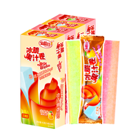 Bulk Chewy Sweet Yogurt Flavored Multicolor Rainbow Swirl Rolled Gummy Candy Blocks Soft Jelly Sweets