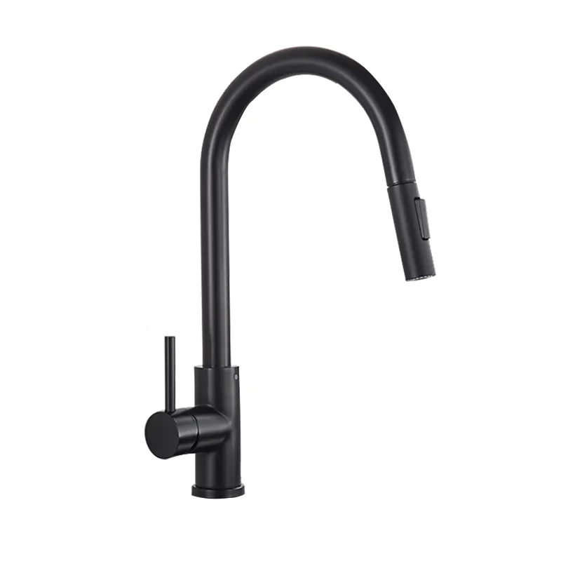 Deao robinets de cuisine en acier inoxydable brossé or noir, en Stock