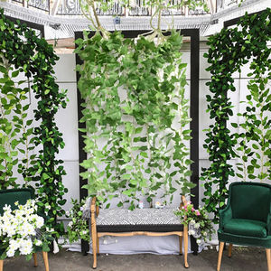 Guirnalda de Hojas Verdes Artificiales Colgantes de Seda, Decoración de Pared para el Hogar, Boda, Hiedra Artificial - Product Image 2