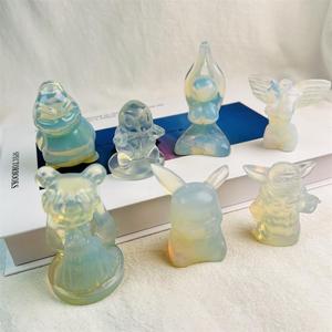 Figuras de Pokémon de cristal de ópalo blanco, esculturas de Pokemon de cristal tallado de <span class=keywords><strong>Monster</strong></span> Pikachu, venta al por mayor - Product Image 1