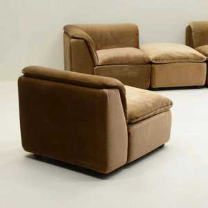 Divano Modulare Stile <span class=keywords><strong>Vintage</strong></span> Melard per Piccoli/Grandi Appartamenti in Tessuto Vellutato Tre Posti Mobile Angolare Imbottito in Spugna - Product Image 4