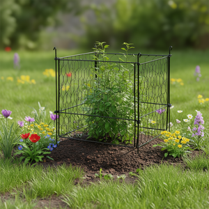 Protectores de plantas de alambre de 13,4 x 13,4 pulgadas, malla metálica para jardín, para plantas de exterior, flores, protección contra conejos y ardillas, paquete de 4 - Product Image 2