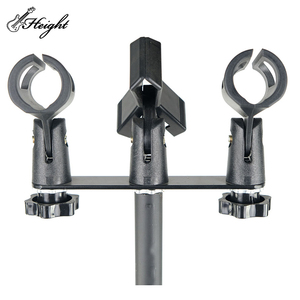 Có thể điều chỉnh 2-podcast Microphone đứng kép Studio Microphone chủ <span class=keywords><strong>v</strong></span>ới cơ sở nhạc cụ phụ kiện - Product Image 1