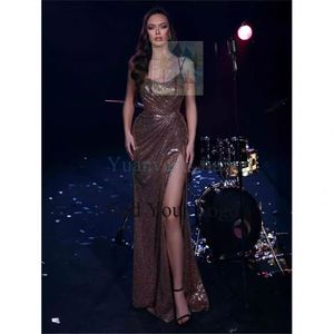 New Fashion Women <strong>Sexy</strong> Off the Shoulder Spring <strong>Summer</strong> <strong>Sequined</strong> Split Evening Long <strong>Dress</strong> - Product Image 2