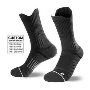 Chaussettes de travail épaisses en tissu éponge personnalisées pour hommes, avec coussinets de compression et évacuation de l'humidité, idéales pour la randonnée et les sports. - Product Image 1
