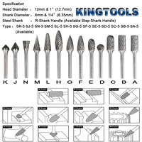 Fraise rotative en carbure de tungstène haute dureté HRA90, fraises CNC à queue de 6 mm, double coupe, pour acier trempé et fonte