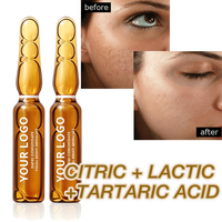 Sérum en ampoules à haute concentration d'acide citrique et lactique pour le renouvellement cellulaire et l'hydratation, idéal pour les salons de beauté, les spas et les peelings PCA.