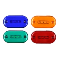 Feux de gabarit latéraux ovales larges à 4 LED, bleu, ambre, vert, rouge, 12V 24V, pour camion, remorque, camping-car, moto, caravane, étanches