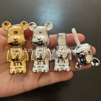 ISMAN Tubes de brillant à lèvres mignons en forme d'ours de dessin animé pour enfants, conteneur de rouge à lèvres liquide en forme d'animal avec trou pour porte-clés 2ml