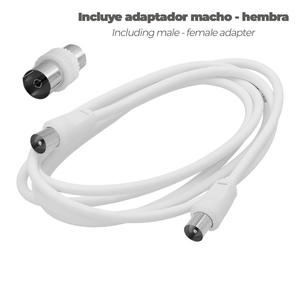 Cavo di prolunga per TV/video. Cavo da 2 metri, connettore da 9,5 mm. Con adattatore maschio/femmina - Product Image 3
