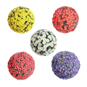 Q43B Wedding Home Decoration Flower Rose Chrysanthemum Artificial Boxwood Topiary Ball