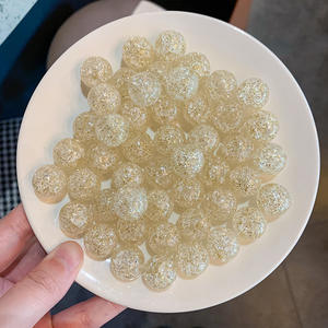 Perles rondes en acrylique effet chewing-gum brillantes multicolores de 15 mm, 10 pièces/sac, pour accessoires de cheveux pour enfants, matériaux pour la fabrication de cordes à cheveux DIY - Product Image 4