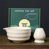 Bol à Matcha Chawan en céramique personnalisé et ensemble porte-fouet Ensemble Matcha essentiel japonais avec boîte cadeau Chawan en céramique