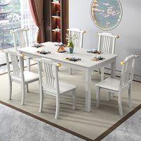 Ensemble de table et chaises rectangulaires minimalistes en chêne pour 6 personnes, pour la maison, la cuisine, le restaurant - Meubles sur mesure en gros