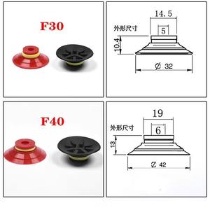 Ventouse à vide série F en caoutchouc silicone nervuré antidérapante avec buse annulaire pour accessoires d'automatisation de bras robotiques - Product Image 2