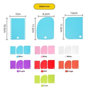 Set di 3 raschietti in plastica PP <span class=keywords><strong>per</strong></span> crema da forno, multifunzione, tagliapasta, spatola <span class=keywords><strong>per</strong></span> glassa, bordo dentellato, <span class=keywords><strong>per</strong></span> lisciare torte e preparare il pane - Product Image 6