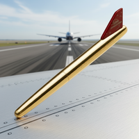 Stylo en métal d'aviation original avec empennage OEM, cadeaux exquis pour les pilotes, stylo souvenir pour les compagnies aériennes, stylo en métal pour FBO