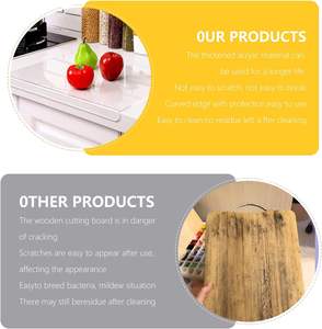 Tabla de cortar grande antideslizante de acrílico transparente con bloque de cortar de plástico antideslizante para uso en la cocina - Product Image 3
