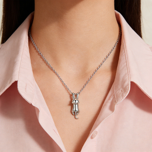 Collar de Plata de Ley 925 con Colgante de Gato Súper Lindo, Cadena de Clavícula Elegante para Mujeres Amantes de los Gatos - Product Image 6
