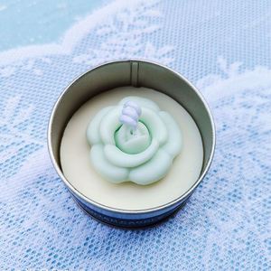 Custom Logo Flower Shape Scented Soy <b>Wax</b> <b>Candle</b> Mini Flower Bougie With Tin Jars for Wedding Party Favors Decoration - Product Image 5