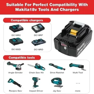 <span class=keywords><strong>Batterie</strong></span> au lithium rechargeable 18V6.0Ah Makita 18V BL1840 BL1830 BL1850 <span class=keywords><strong>BL1850B</strong></span> <span class=keywords><strong>Batterie</strong></span> d'outil Makita d'origine - Product Image 6