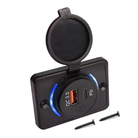 Chargeur de voiture 12V 24V QC3.0 Adaptateur de charge USB Type-C pour voiture, bateau, bus et chaise de moto