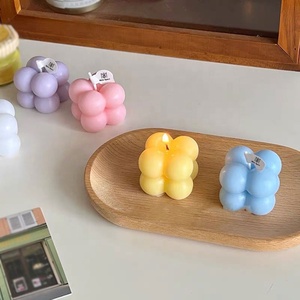 Velas Aromáticas de Lujo 2024, Aroma Dulce a Caramelo, Cera de Abeja, Miel, Mini Cubo Mágico de <span class=keywords><strong>Rubik</strong></span>, Vela de Burbuja, Regalo - Product Image 1
