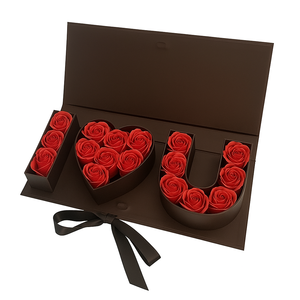 2cm di spessore scatole rigide Custom ti amo rose composizioni floreali Bouquet quadrato san valentino scatole regalo di laminazione opaca - Product Image 1