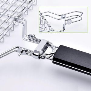 Ensemble de paniers de cuisson pour barbecue, en acier inoxydable, pliable, portable, pour le camping en plein air, pour poisson, crevettes, légumes - Product Image 5