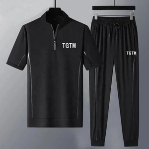 Set da <span class=keywords><strong>uomo</strong></span> tuta estiva t-shirt e pantaloni sottili mantieni fresco l'<span class=keywords><strong>abbigliamento</strong></span> da <span class=keywords><strong>uomo</strong></span> - Product Image 3
