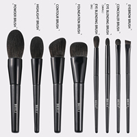 BEILI 8 pièces personnalisé Professionnel noir mat pinceaux de maquillage marque privée Contour ombre à paupières correcteur ensemble de pinceaux avec sac