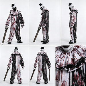 Disfraz de Payaso Terrorífico de Halloween con Goteo de Sangre para Hombre, Traje de Payaso Asesino Negro y Blanco con Máscara para Carnaval y Casa Embrujada - Product Image 6