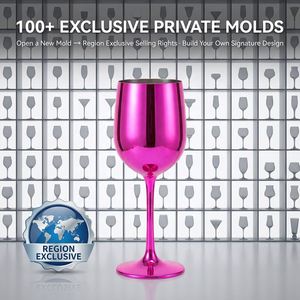 Flûtes à champagne impériales élégantes et modernes en plastique rose électroplaqué de 480 ml (16 oz) pour mariage et fête - Product Image 4