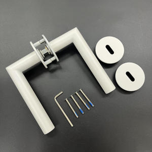 Prix usine décoratif tubulaire blanc verre portes boutons poignées de porte internes luxe moderne pour chambre d'hôtel - Product Image 4