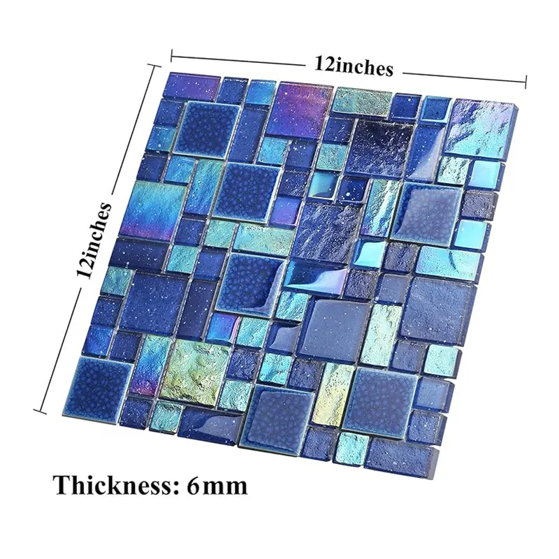 Moda zarif seramik mozaik havuz fayans su renk kraliyet mavi temizle mozaik yüzme havuzu için