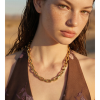 Collier chaîne à fermoir anneau en acier inoxydable JINYOU 3350 48CM, plaqué or, bijoux pour la vente en gros