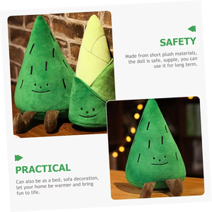 Kawaii Smile Expression Bamboo Shoot Cojín con piernas <span class=keywords><strong>Plantas</strong></span> verdes <span class=keywords><strong>Reconocer</strong></span> Herramienta de felpa Bamboo Plushie Juguetes de aprendizaje para niños - Product Image 3