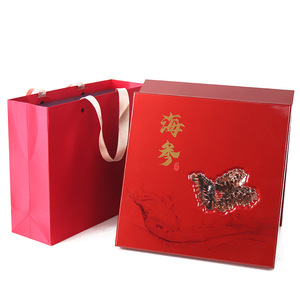 Boîte cadeau de champignons Reishi, emballage haut de gamme rouge avec motif 3D, sac cadeau pour produits de santé - Product Image 1