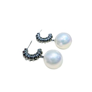 S925 Silver DIY Pearl Accessories Empty Tray with 9-13mm Round Beads <b>Fashion</b> <b>Drop</b> <b>Earrings</b> 22199 - Product Image 5