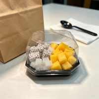 Boîte à fruits octogonale en plastique transparent avec couvercle en dôme pour l'emballage des mangues, des kiwis et des poires, vente en gros