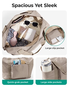 Sac de <span class=keywords><strong>voyage</strong></span> pliable multi-poches en nylon imperméable avec logo personnalisé, nouveau design, pour le sport, la gym, le week-end - Product Image 4