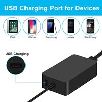 Pengisi daya Cepat 65W Tablet Microsoft Surface Pro, adaptor kompatibel dengan Port DC elektrik Output 5V1A