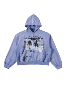 Sudadera <span class=keywords><strong>Americana</strong></span> con Cremallera, Estampada, Vintage, Lavada, Desgastada, Corta, Holgada, Estilo Urbano, Tejido Grueso, Transpirable, 100% Algodón, Esencial, Personalizada - Product Image 5