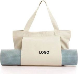 Bolsa de Yoga de Lona de Gran Capacidad con Logotipo Personalizado, Bolsa de Transporte para Esterilla de Yoga, Bolsa de Hombro de Algodón para Gimnasio y Playa, Accesorio de Moda - Product Image 1
