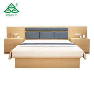 Ensembles de meubles de chambre d'hôtel commerciaux économiques en bois naturel, lit double, design moderne, pour fond TV, anti-eau et anti-insectes, pour appartement - Product Image 6