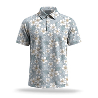 Polo de golf homme haute qualité, motif floral imprimé, léger, respirant, grande taille
