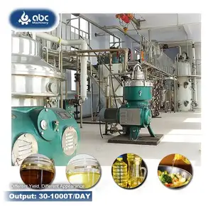 30TPD continuous soybean palm kernel rice bran vegetable oil refinery equipment list