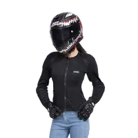 フルボディアーマージャケット夏通気性オートバイジャケットアーマー女性バイクモトクロスライディングジャケットモトメッシュコートブラック