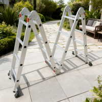 Échelle pliante multifonctionnelle en aluminium, grande et petite, à charnières, échelle télescopique pour l'escalade, vente chaude