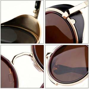 Gafas de Sol Redondas Steampunk Personalizadas con Logotipo, Estilo Punk Metálico Vintage 2025, Protección UV400 para Hombre y Mujer - Product Image 6